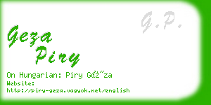 geza piry business card